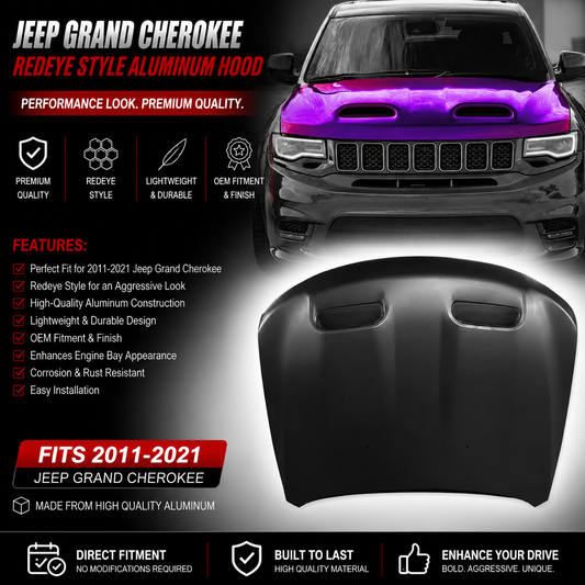 Jeep Grand Cherokee Redeye Style Aluminum Hood Fits 2011-2021