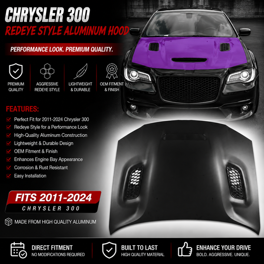Chrysler 300 Redeye Style Aluminum Hood 2011-2024