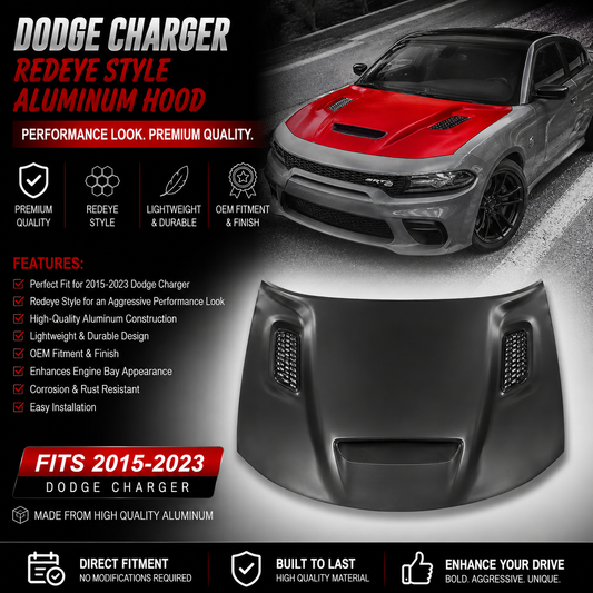Dodge Charger Redeye Style Aluminum Hood 2015-2023