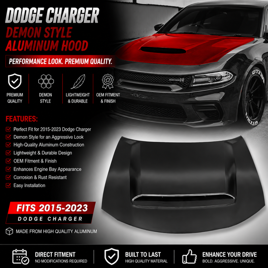 Dodge Charger Demon Style Aluminum Hood 2015-2023