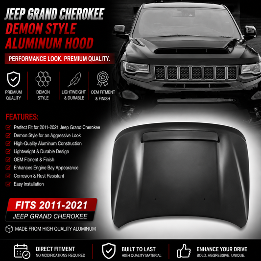 Jeep Grand Cherokee Demon Style Aluminum Hood Fits 2011-2021